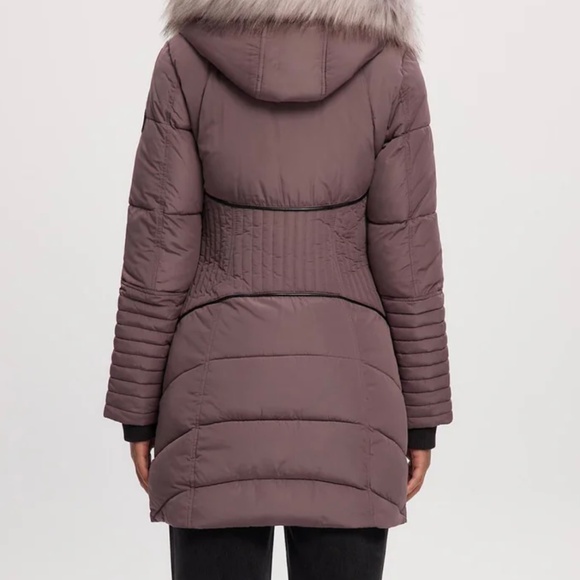 Gigi Mid-Length Parka in Plum - Picture 2 of 5